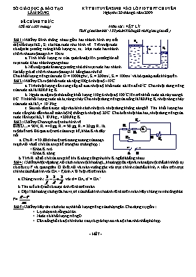 Kỳ thi tuyển sinh lớp 10 THPT chuyên môn Vật lí 9 - Năm học 2008-2009 - Sở GD & ĐT Lâm Đồng